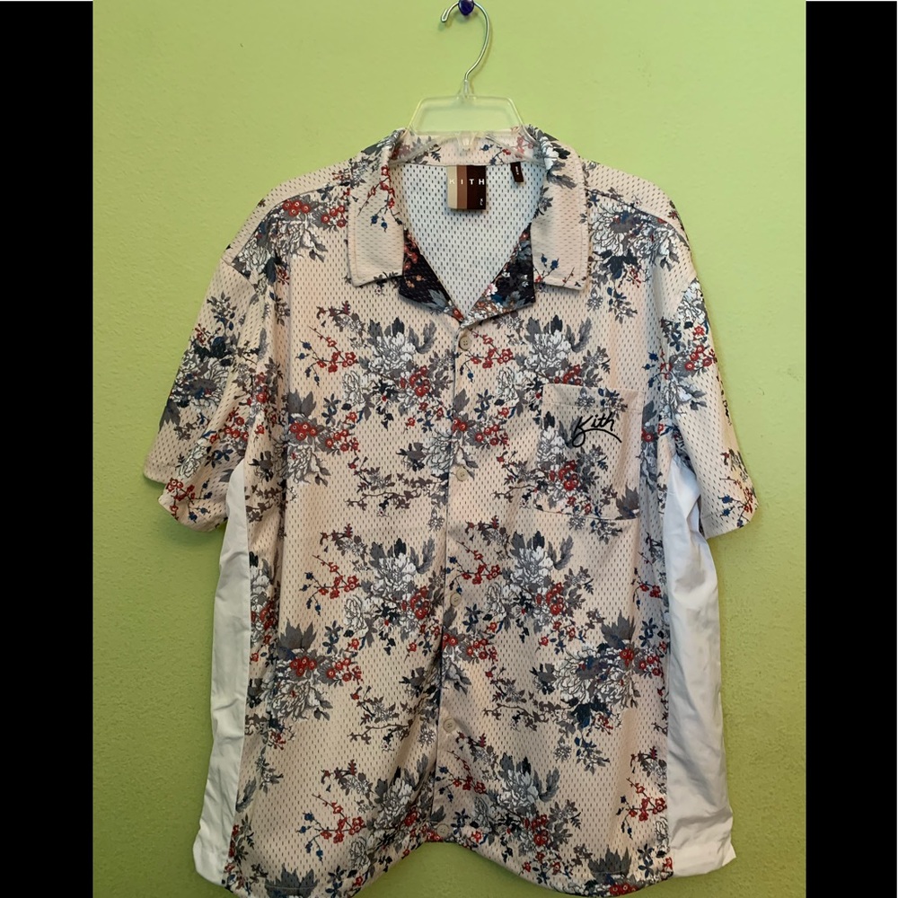 RARE KITH FLORAL PANEL CAMP SHIRT - IVORY